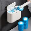 Wall-Mounted Toilet Brush Holder Space-Saving Bathroom Organizer