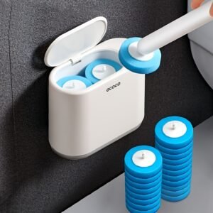 Wall-Mounted Toilet Brush Holder Space-Saving Bathroom Organizer
