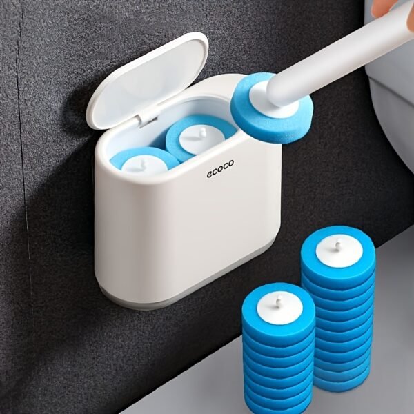 Wall-Mounted Toilet Brush Holder Space-Saving Bathroom Organizer