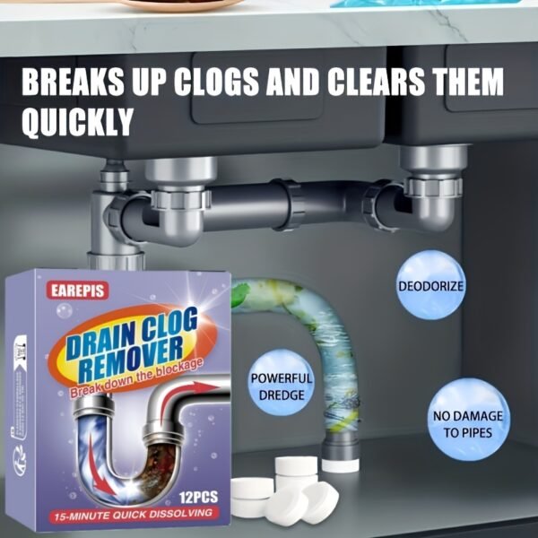 12 pcs Box Drain Cleaning Effervescent Tablets