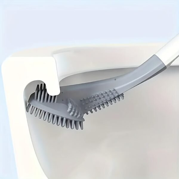 Silicone Toilet Brush with Holder Wall-Mounted Long Handle