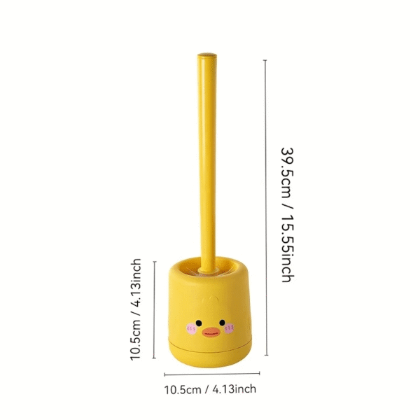 1pc Yellow Duck Plastic Toilet Brush with Soft Bristles