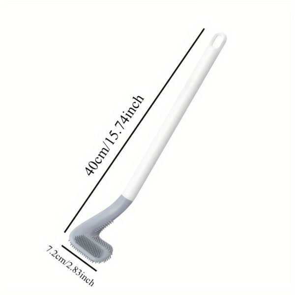 Silicone Toilet Brush with Holder Wall-Mounted Long Handle