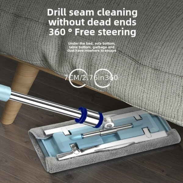 Stainless Steel Heavy-Duty Mop with Adjustable Absorbent Replacement Cloth 