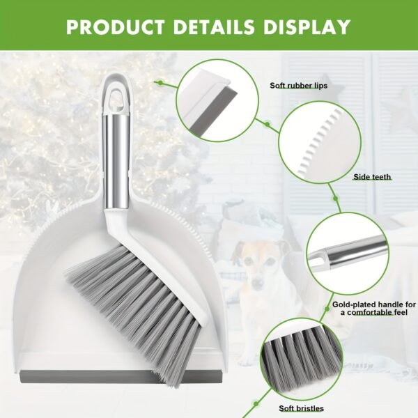 Minimalist White Dustpan & Brush Set