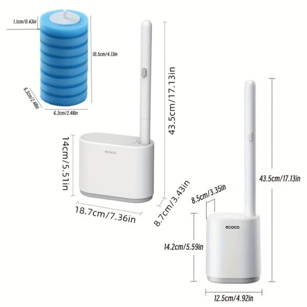 Wall-Mounted Toilet Brush Holder Space-Saving Bathroom Organizer