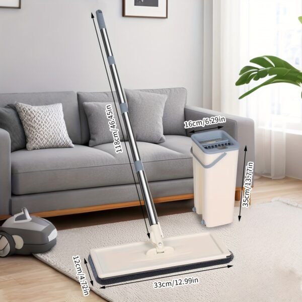 EasyWring Flat Mop & Bucket Set Built-In Wringer
