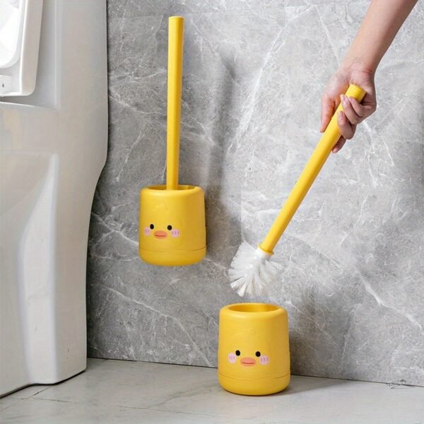 1pc Yellow Duck Plastic Toilet Brush with Soft Bristles