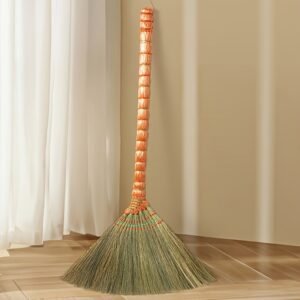 1pc Long Handle Green Grass Handmade Broom