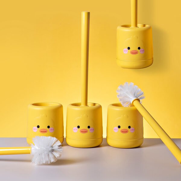 1pc Yellow Duck Plastic Toilet Brush with Soft Bristles