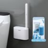 Wall-Mounted Toilet Brush Holder Space-Saving Bathroom Organizer