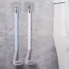 Silicone Toilet Brush with Holder Wall-Mounted Long Handle