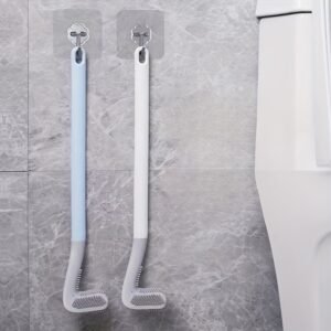 Silicone Toilet Brush with Holder Wall-Mounted Long Handle