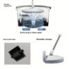 Lazy Mop Clean Dirty Separate Mop Hand Free Mop Household Mop with Bucket Flat Mop Rotating Mop