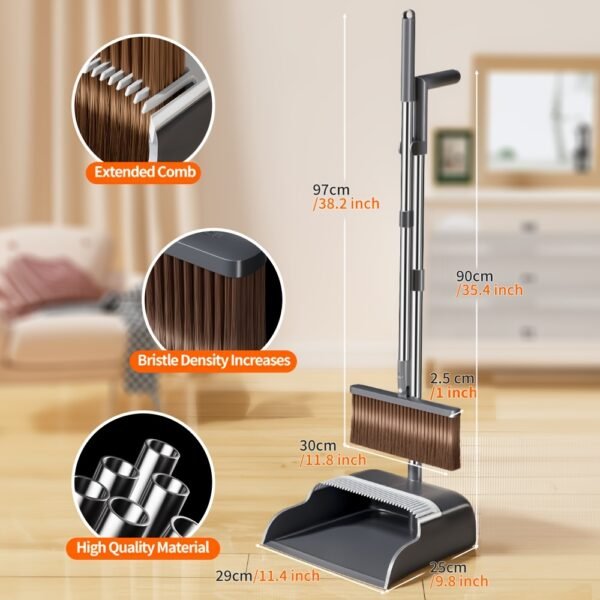 Classic Broom & Dustpan Set Everyday Household Cleaning Tool