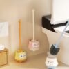 Cute Penguin Toilet Brush with Vertical Base and Long Handle