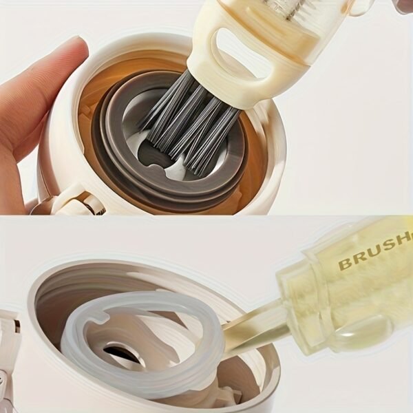 Cute Bear Multi-Function Cleaning Brush 4 Detachable Heads Cup Cleaner (1PC)