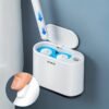 Wall-Mounted Toilet Brush Holder Space-Saving Bathroom Organizer