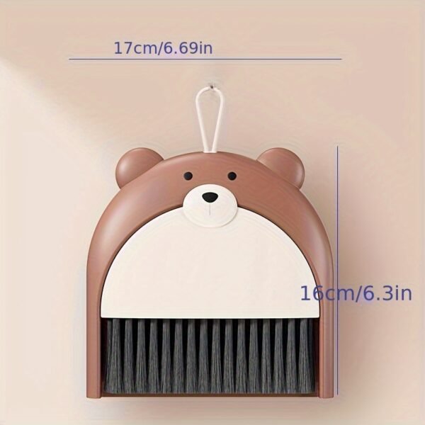 Cute Bear Mini Broom and Dustpan Set with Keyboard Cleaning Brush