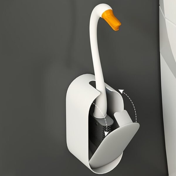 Elegant Swan Toilet Brush Set Creative Design with Holder
