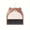 Cute Bear Mini Broom and Dustpan Set with Keyboard Cleaning Brush