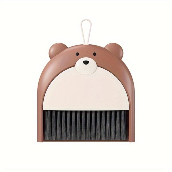 Cute Bear Mini Broom and Dustpan Set with Keyboard Cleaning Brush