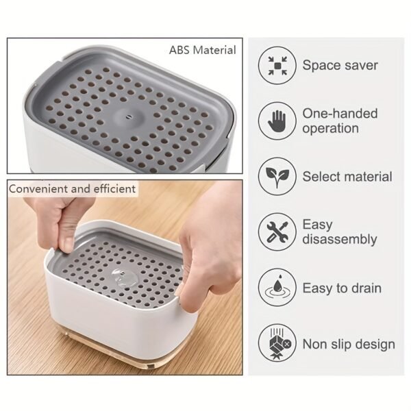 2-in-1 Kitchen Soap Dispenser with Sponge Holder