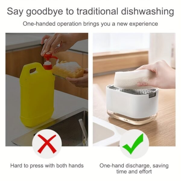 2-in-1 Kitchen Soap Dispenser with Sponge Holder