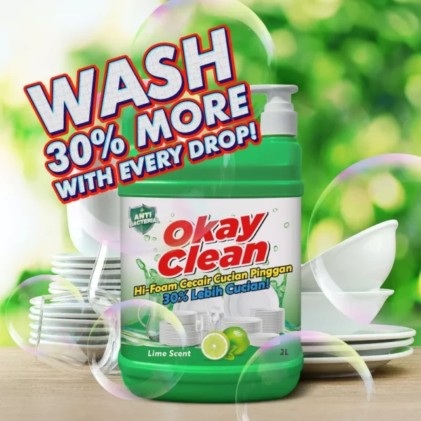 Okay Clean 2L Dishwash Liquid Lime Scent