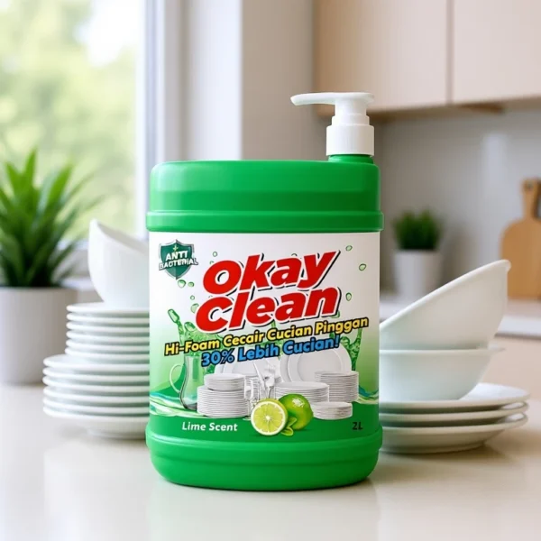 Okay Clean 2L Dishwash Liquid Lime Scent
